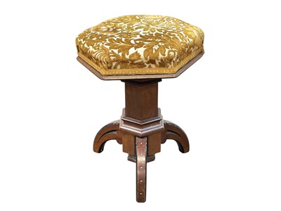 Lot 532 - A Victorian Aesthetic movement mahogany and ebonised piano stool.