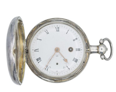 Lot 1111 - OF NAPOLEONIC NAVAL INTEREST - A George III silver full hunter fusee verge pocket watch by Cade & Robinson.