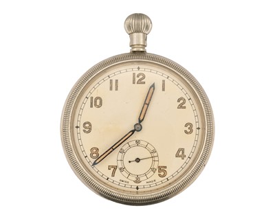 Lot 1112 - A silver cased half hunter key wind Swiss cylinder pocket watch.