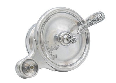 Lot 2 - A Victorian silver cigar lamp with a cast serpent handle, by Joseph Braham.