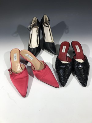 Lot 2810 - A pair of unworn black leather 4" heel Mary...