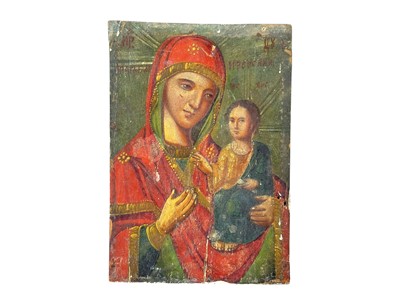 Lot 126 - A painted Russian icon.