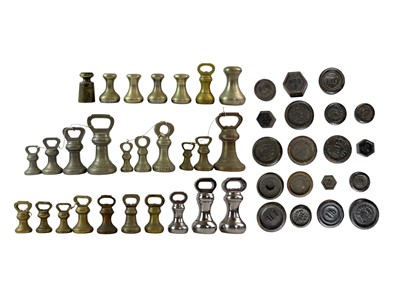 Lot 136 - Multiple sets of vintage weights.