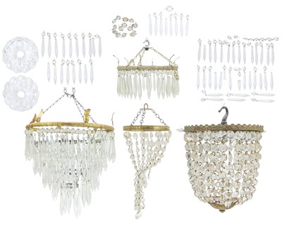 Lot 480 - Four cut glass chandeliers.