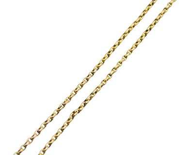 Lot 87 - A 9k gold cable chain necklace.