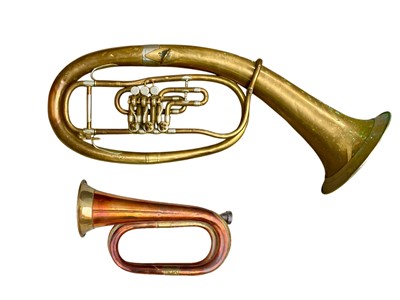 Lot 142 - A brass tenor horn.