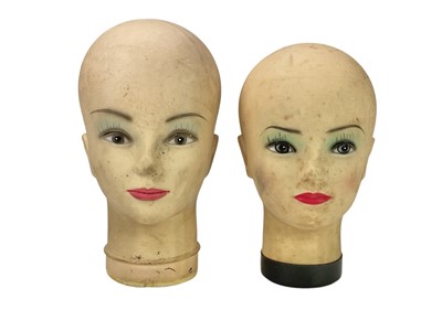 Lot 285 - Two shop display mannequin heads.