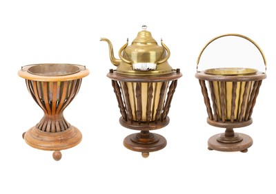 Lot 13 - A Dutch mahogany and inlaid tea stew or stove.