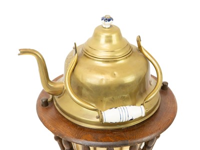 Lot 13 - A Dutch mahogany and inlaid tea stew or stove.
