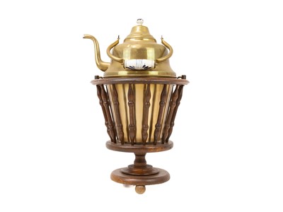 Lot 13 - A Dutch mahogany and inlaid tea stew or stove.