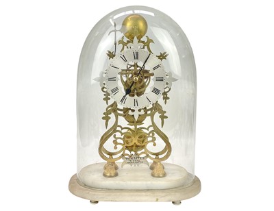 Lot 464 - A Victorian brass eight-day skeleton clock, labelled Thwaite.