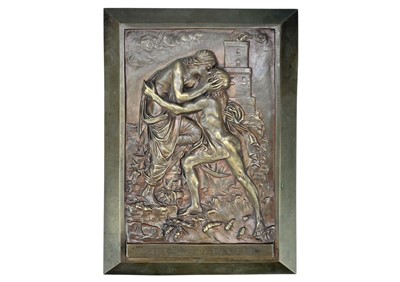 Lot 145 - Eugene Marioton (French 1854-1925) Bronze plaque.