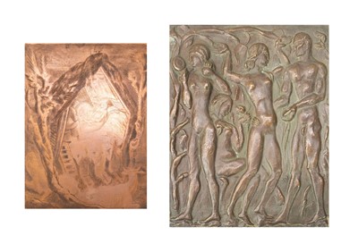 Lot 140 - An early 20th century bronze plaque.