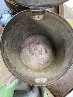 Lot 12 - A painted toleware tobaccanist's canister.