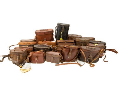 Lot 60 - A quantity of leather binocular cases.