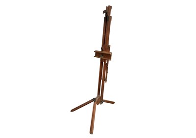 Lot 35 - An Artist's adjustable stained beech folding easel.