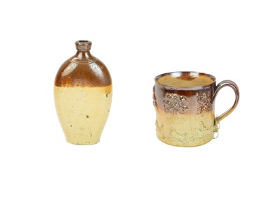 Lot 425 - A late 18th century saltglaze flask.
