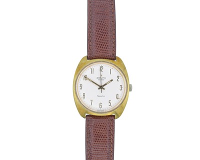 Lot 1056 - ZENITH - A Sporto 28800 gentleman's gold-plated manual wind wristwatch.