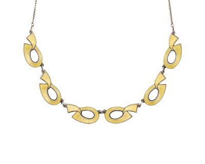 Lot 156 - A Norwegian modernist silver and enamel necklace by Elke & Co.
