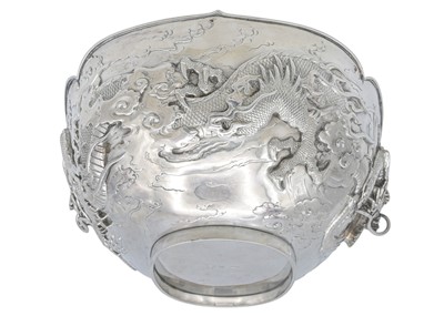 Lot 6 - A good Meiji period Japanese silver double walled dragon bowl by Musashiya, Yokohama.