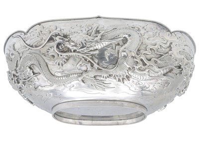 Lot 6 - A good Meiji period Japanese silver double walled dragon bowl by Musashiya, Yokohama.