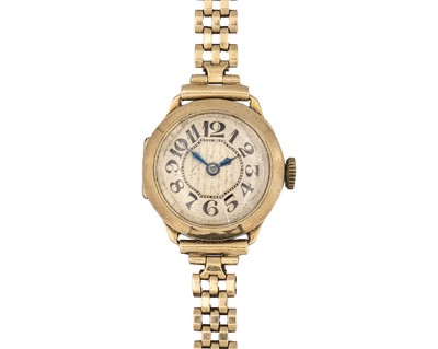 Lot 197 - A 9k gold ladies' wristwatch.