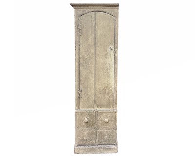 Lot 891 - A late Georgian painted pine narrow cupboard.