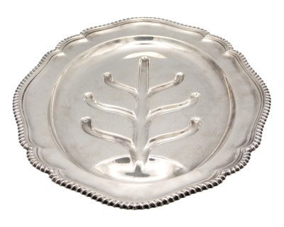 Lot 61 - An impressive and heavy modern silver meat warming platter by E H Parkin & Co.