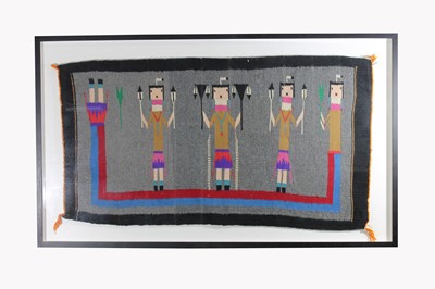 Lot 499H - A Navajo corn rug, 20th century, the grey...