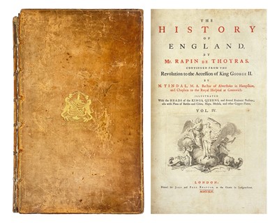 Lot 379 - THE HISTORY OF ENGLAND BY MR RAPIN DE THOYRAS By N Tindall (1745)