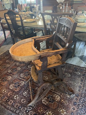 Lot 19 - An Edwardian metamorphic child's highchair.