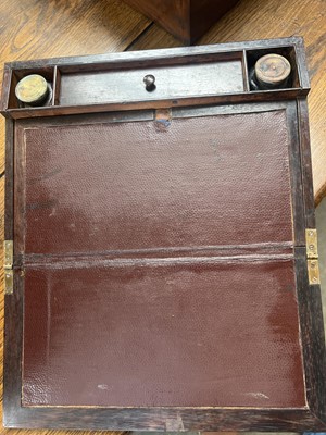 Lot 16 - A rosewood and mother of pearl inlaid work box.