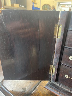 Lot 16 - A rosewood and mother of pearl inlaid work box.