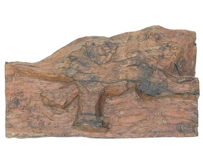 Lot 231 - Attributed to Julian Dyson, A burr wood relief of an elephant.