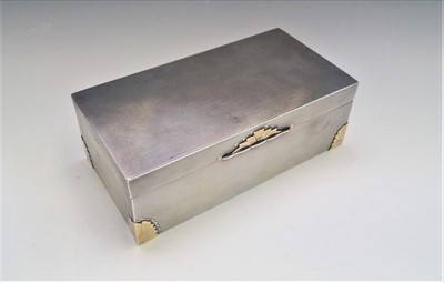 Lot 2024 - A good gold mounted silver cigarette box by...
