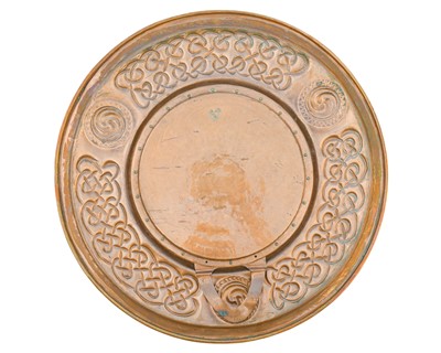 Lot 7 - Francis 'Bert' Cargeeg, a rare hand wrought circular copper wall mirror.