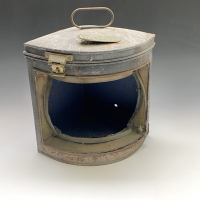 Lot 46 - A brass ship's bulk head lamp, by Bulpitt &...
