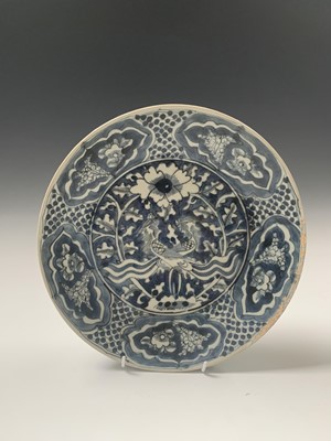 Lot 2 - A Chinese blue and white pottery shallow bowl,...