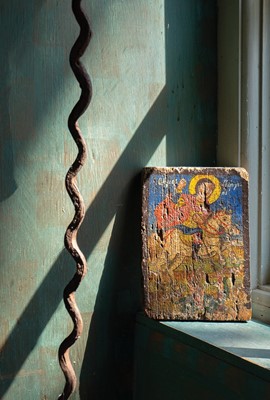 Lot 66 - A Greek painted icon.