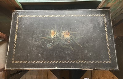 Lot 58 - Lyn Le Grice, A stencil decorated, painted pine side table.