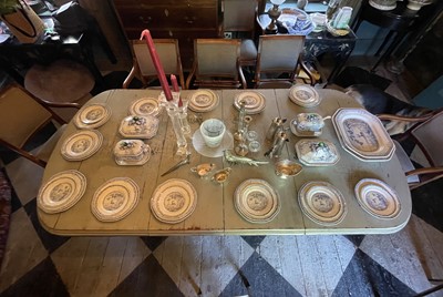 Lot 93 - A Royal Doulton blue and white 'Kang He' pattern part dinner service.