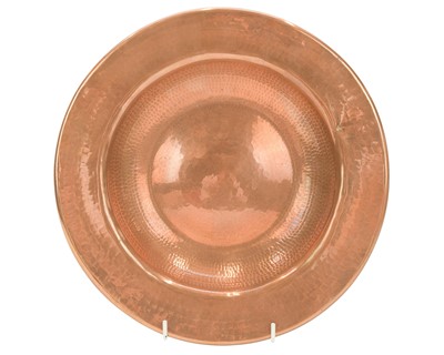 Lot 11 - Francis 'Bert' Cargeeg, a hand wrought copper dish.