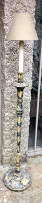 Lot 143 - A mid-sized turned wood standard lamp.