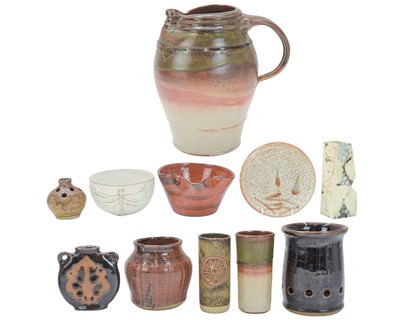 Lot 706 - A collection of studio pottery, including Cornish.
