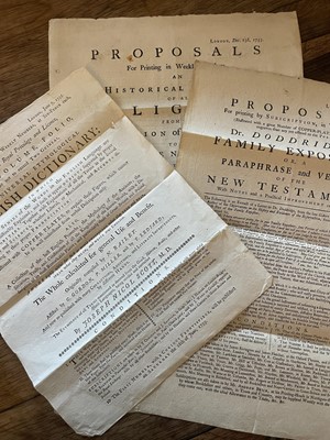 Lot 396 - Three 18th Century Printing Proposals