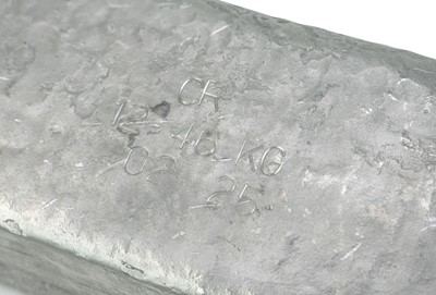 Lot 129 - A Cornish Tin Ingot. A unique opportunity to purchase the last tin from the last Cornish mine.