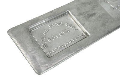 Lot 129 - A Cornish Tin Ingot. A unique opportunity to purchase the last tin from the last Cornish mine.