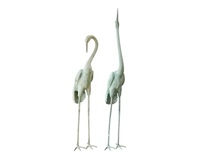 Lot 768 - A pair of crane garden sculptures.