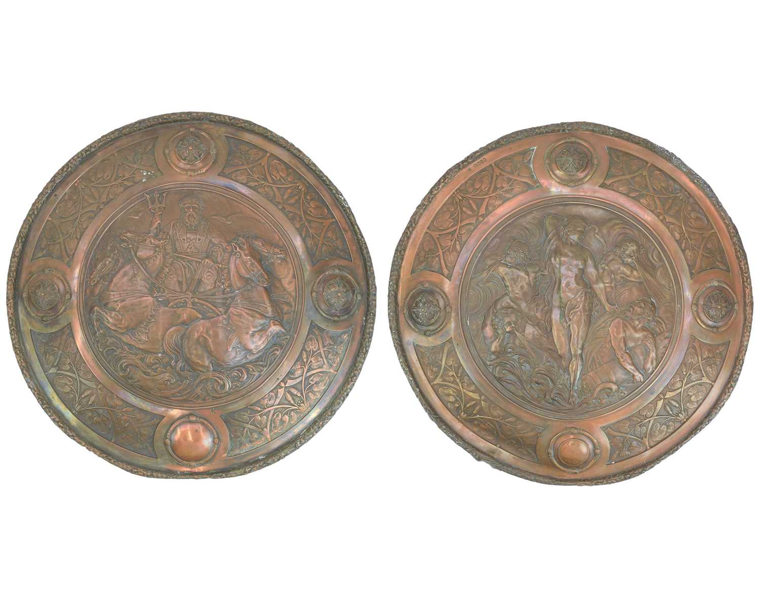 Lot 21 - A pair of Victorian electrotype copper plaques.