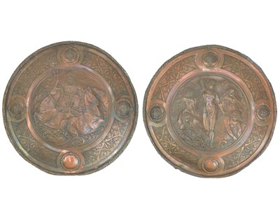 Lot 21 - A pair of Victorian electrotype copper plaques.